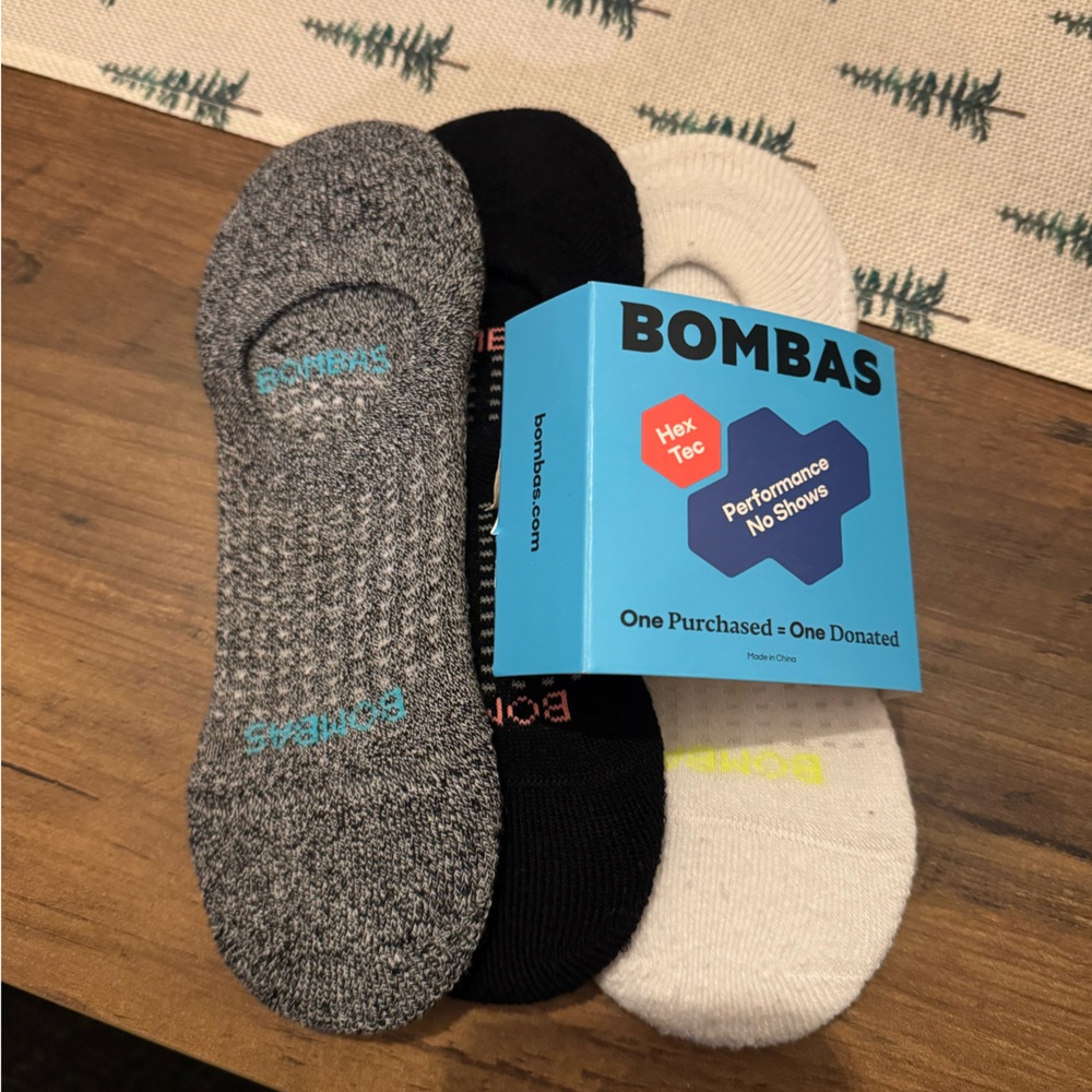 Bombas Performance Cushioned No Show Sock 3 Pack